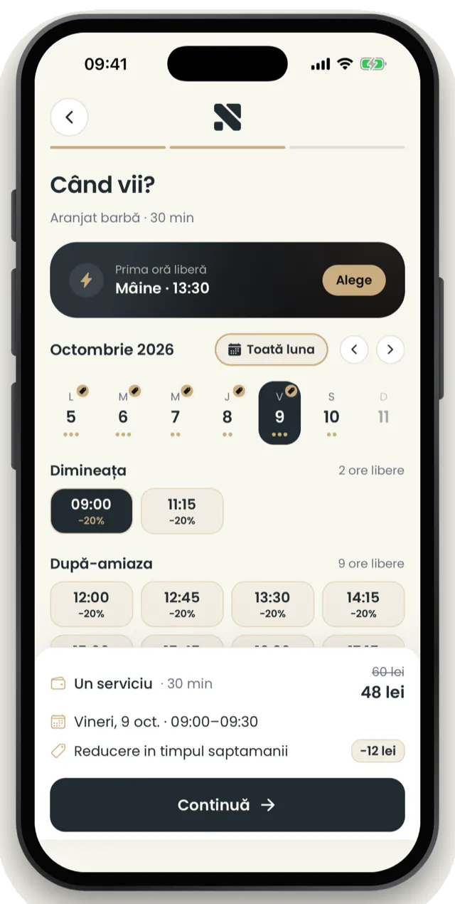Picking a time in the Nuvio app