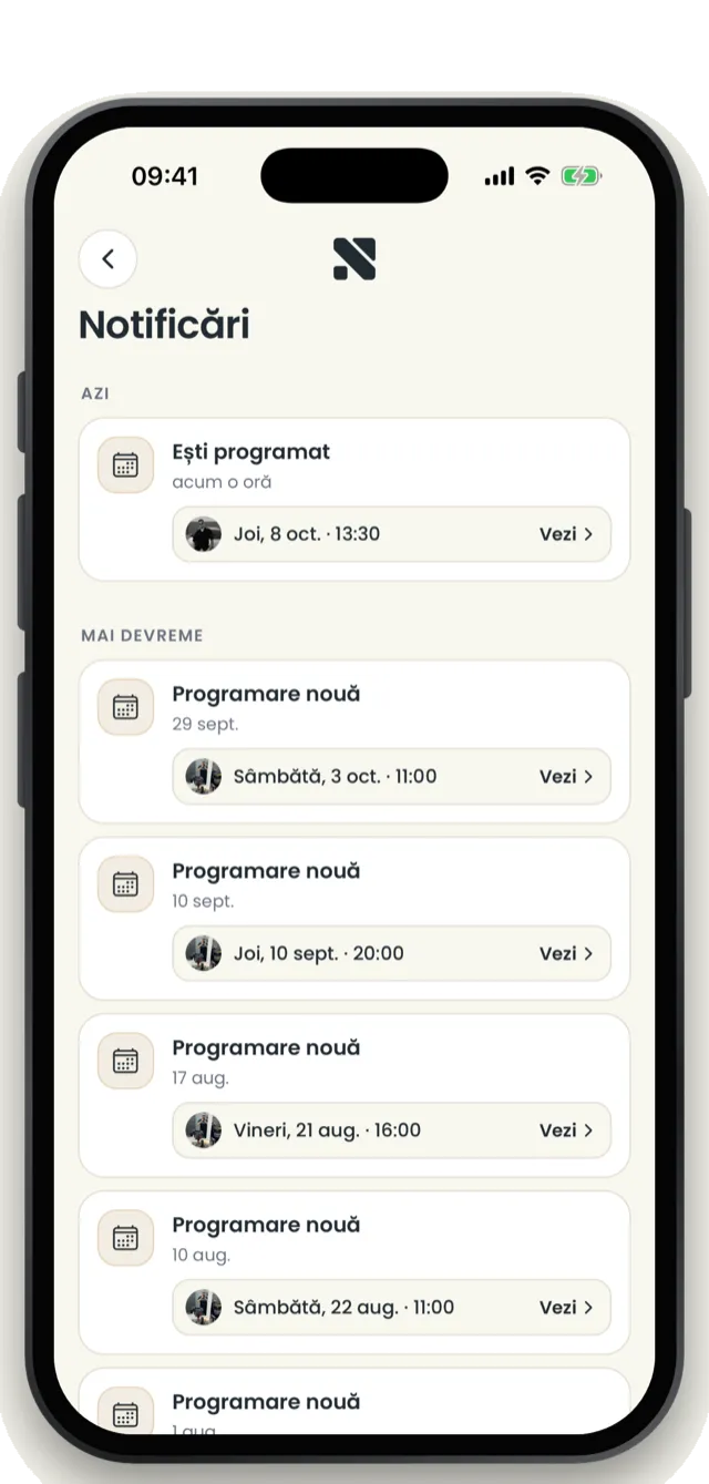 Notifications in the Nuvio app