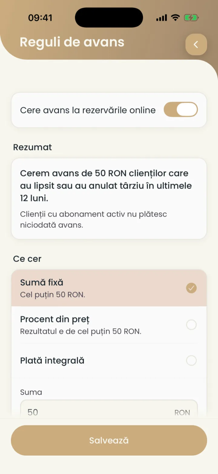 Reguli de avans: avansul pornit, rezumatul regulii și alegerea sumei fixe de 50 RON