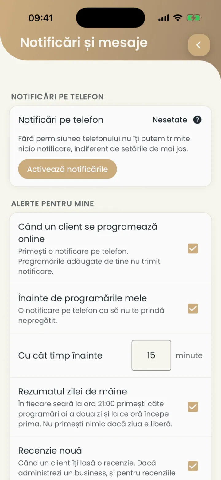 Notificări și mesaje: notificări pe telefon și alertele pentru tine